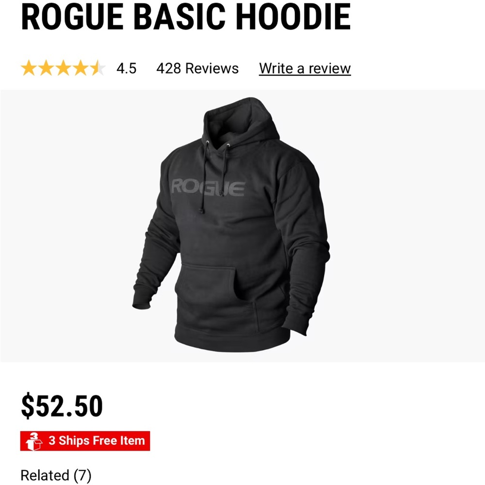 Rogue men’s hoodie small worn once